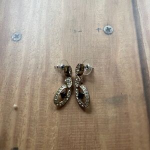 Elegant Silver and Black Drop Earrings